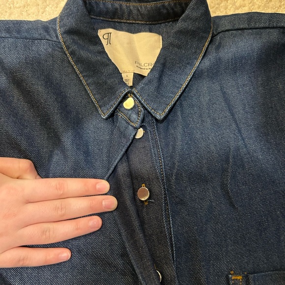 Pilcro Denim Short-Sleeve Dress with Pockets in Size L - NWOT - Picture 3 of 7